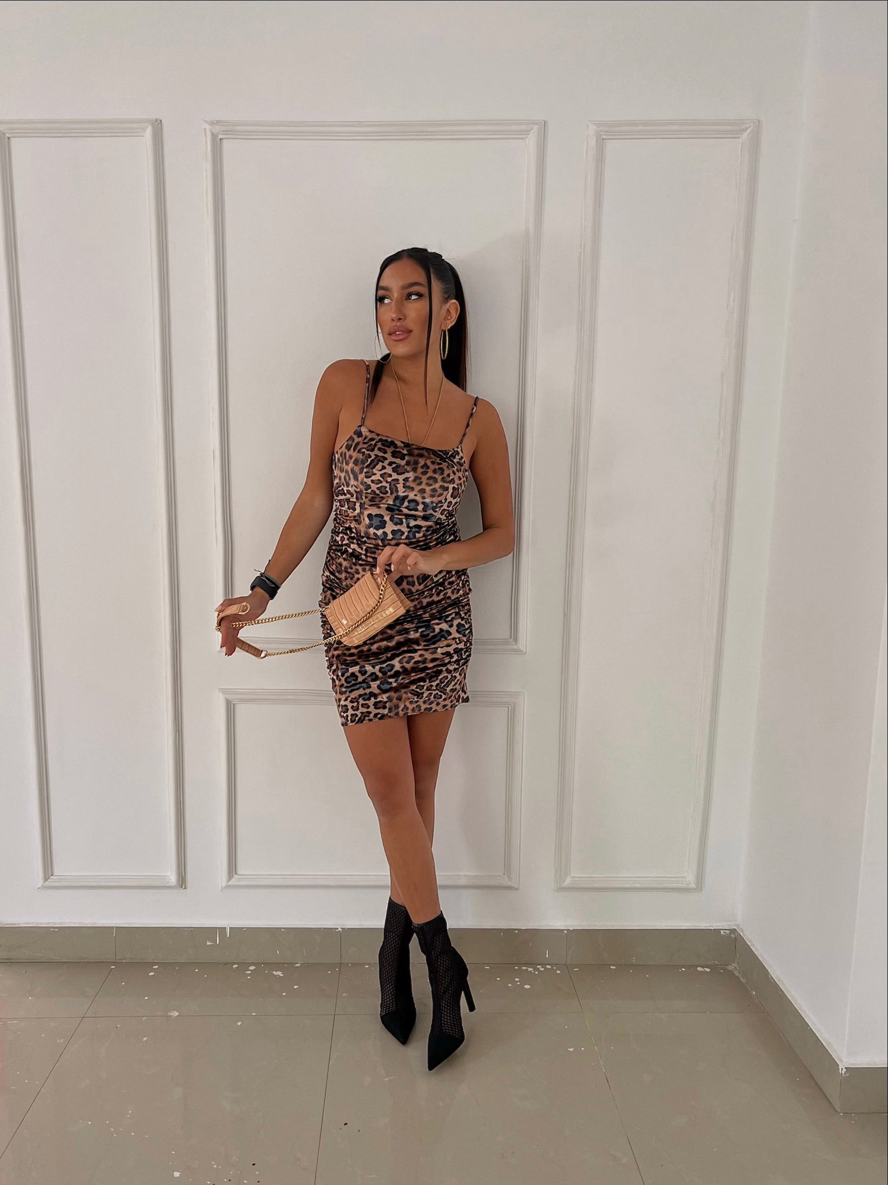 Leopard Velvet Dress